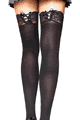 Opaque Thigh High with Lace Up Lace Top