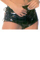 Vinyl Hot Pants with Lace-up Sides