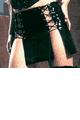 Vinyl Panel Lace Up Skirt