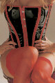 Vinyl Corset with Straps and Lace Up