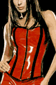 Vinyl Zipper Front Metal Boned Corset