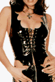 Bat Wing Neck Vinyl Corset