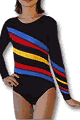 Waves Long Sleeves Leotard with Scrunchie