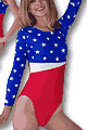 All American Long Sleeves Leotard with Scrunchie