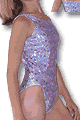 Pizzazz Hologram Print Leotard with Scrunchie