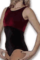 Burgundy and Black Tank Leotard with Scrunchie