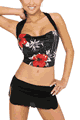 Tropical Hibiscus Sequin Top and Short Skirt