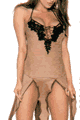 Suede Tantalizing Tango Gown with Thong