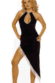 Luxurious Stretch Velvet Halter Gown with Thong