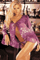 Silk Burnout Chiffon Robe with G-string