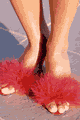 Satin and Marabou High Heeled Pumps