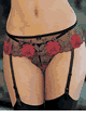 Floral Embroidery Garterbelt