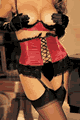 Satin and Ruffled Lace Waist Cincher