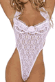 Halter Neck Stretch Lace Teddy Bare