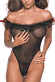 Off-the-shoulder Fishnet Teddy