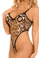 Bronzed Animal Print Open Crotch Teddy