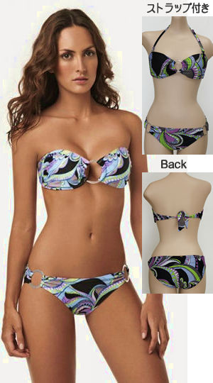 Lady Cat Express お勧め水着通販 LPQCLEOT13001-BF2101 Cleopatra Bandeau Top and Full Bottom with Ring Detail 
