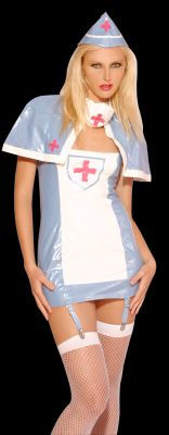 LELFQH008 4pc PVC Nurse with Garters