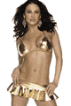 LSC66009-57010 Classic Bra and Foldover Skirt in Lame Lycra