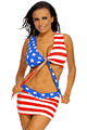 LBL122US-124US No Sleeve Vest and V Front Mini Skirt