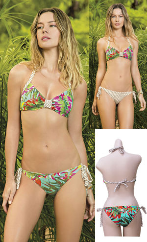 Lady Cat Express お勧め水着通販 LHA15T37-15B37 Cumbal Tropical Print Tie Side Bikini