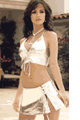 LEM6896 Lame Lace Up Halter Top with Mini Skirt