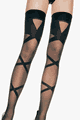 LLA6287 Criss Cross Woven Stockings