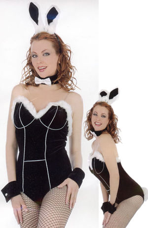 LST10102 4 Pc Black Velvet Bunny