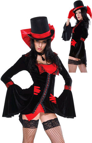 LFP557110-FPHAT24 Sexy Vampire Costume with Large Red Bow Hat