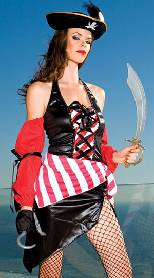 LML70104 Lace Up Front Halter Neck Pirate Outfit