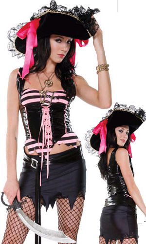 LFP557207-997510 Captains Pet Sexy Pirate Costume with Hat