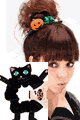 JJG6254 ハロウィンシュシュA (黒ねこ)