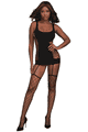 Fence Net Garter Dress with Attached Stockings.