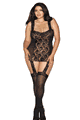 Sheer and Stretch Lace Garter Dress