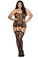 Lace Fishnet Halter Garter Dress