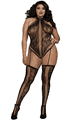 Lace Teddy Bodystocking with Criss-Cross