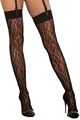 Dreamgirl ＜Lady Cat＞ Knitted Leopard Fishnet Thigh High Stockings