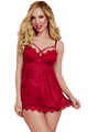 Eyelash Lace and Stretch Mesh Babydoll Set