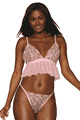 Dreamgirl ＜Lady Cat＞ Heart Shape Embroidery Bralette and Panty