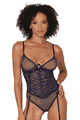 Leopard Stretch Mesh and Fishnet Garter Teddy