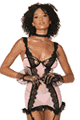 Diamond Stretch Mesh Garter Slip and G-string