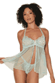 Stretch Lace and Mesh Babydoll and G-string