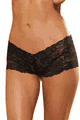 Stretch Lace Open Crotch Short with Lace-up Back