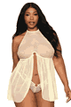 Polkadot and Mesh Babydoll and Strappy G-string