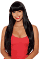 Long Straight Brown with Bangs Wig