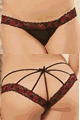 Dreamgirl ＜Lady Cat＞ Scalloped Cross-dye Lace and Stretch Mesh Panty
