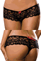 Dreamgirl ＜Lady Cat＞ Stretch Lace Open Crotch Short