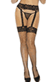 Diamond Net Thigh High with Garter Belt