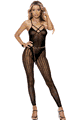 Vertical Striped Footless Bodystocking