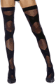 Sheer and Opaque Bondage Pattern Thigh High